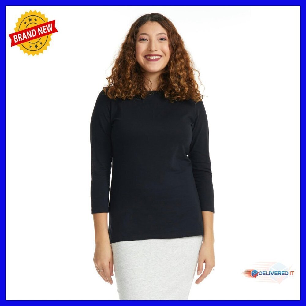 3/4 Sleeve Cotton T-Shirt Women's Relaxed Fit Layering Top